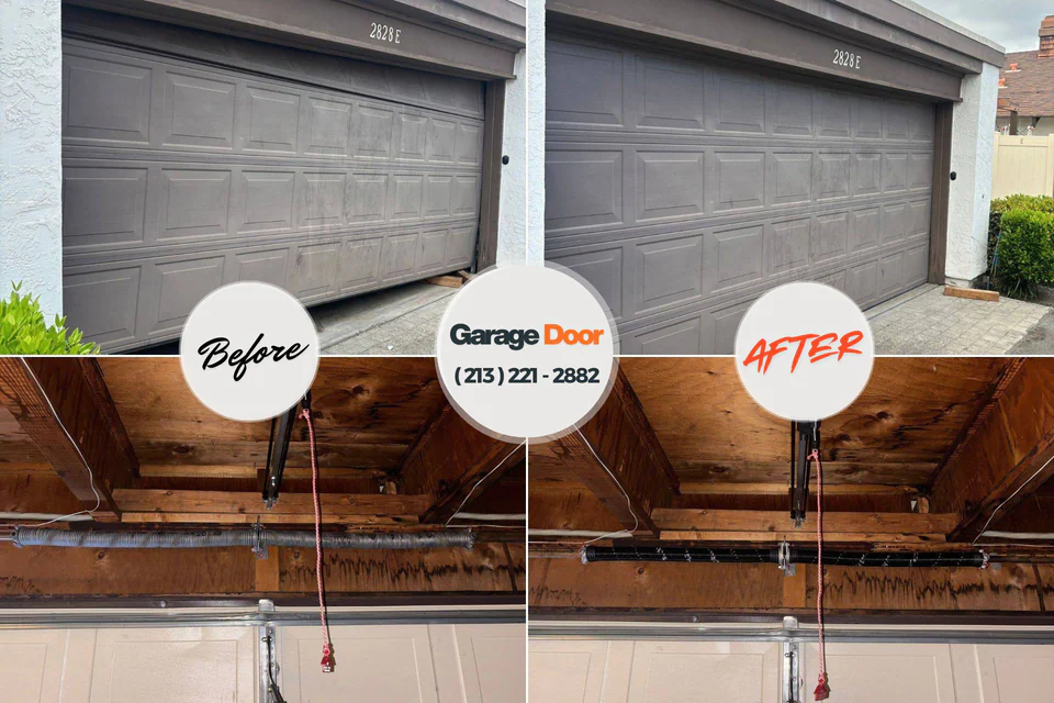 Before and after: garage door repair Woxall, PA